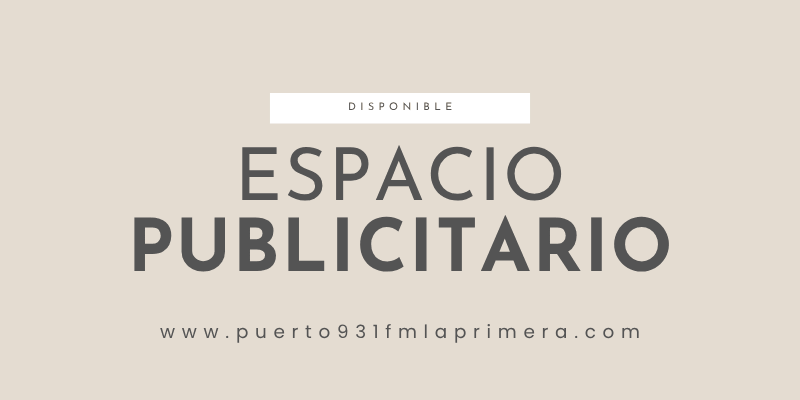 DISPONIBLE ESPACIO PUBLICITARIO